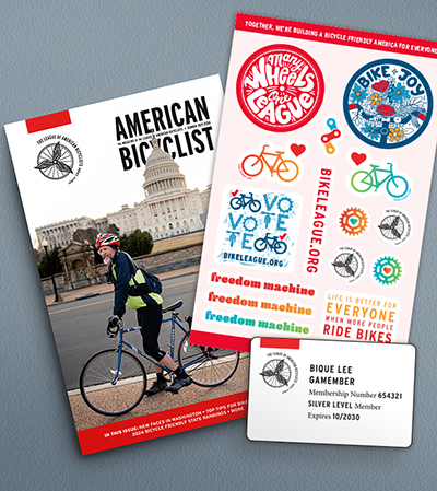 Bicycle Friendly America magazine, Membership Card, sheet of stickers